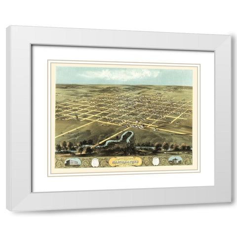 Marshalltown Iowa - Ruger 1868 White Modern Wood Framed Art Print with Double Matting by Ruger