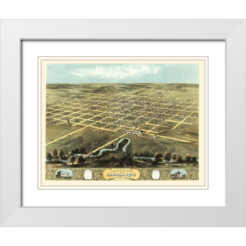 Marshalltown Iowa - Ruger 1868 White Modern Wood Framed Art Print with Double Matting by Ruger