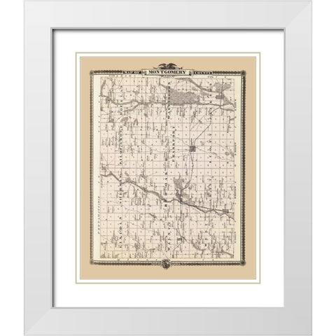 Montgomery Iowa Landowner - Andreas 1875 White Modern Wood Framed Art Print with Double Matting by Andreas