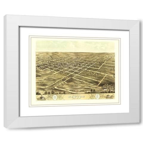 Newton Iowa - Ruger 1868 White Modern Wood Framed Art Print with Double Matting by Ruger