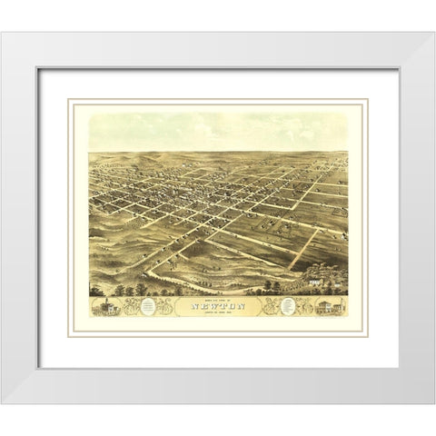 Newton Iowa - Ruger 1868 White Modern Wood Framed Art Print with Double Matting by Ruger