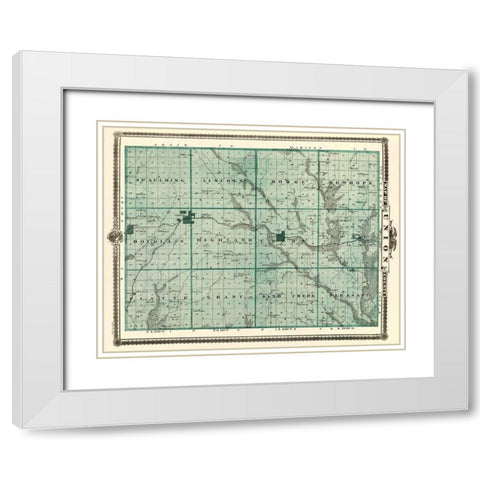 Union Iowa Landowner - Andreas 1874 White Modern Wood Framed Art Print with Double Matting by Andreas