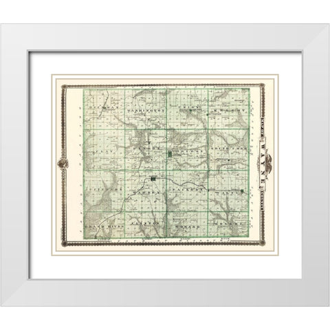 Wayne Iowa Landowner - Andreas 1875 White Modern Wood Framed Art Print with Double Matting by Andreas