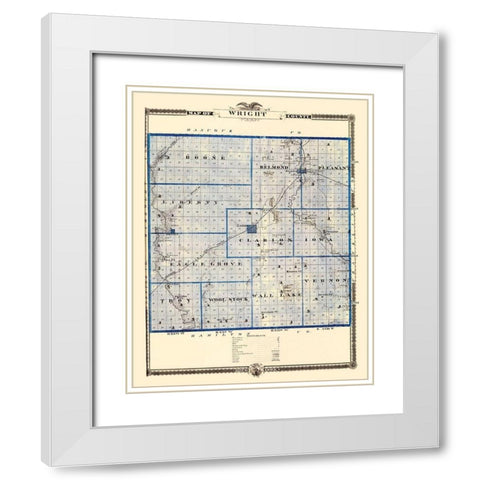 Wright Iowa Landowner - Andreas 1874 White Modern Wood Framed Art Print with Double Matting by Andreas