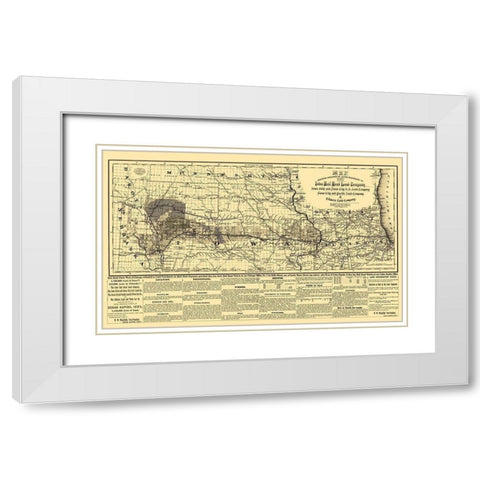 Iowa Railroad Land Company - Colton 1871 White Modern Wood Framed Art Print with Double Matting by Colton