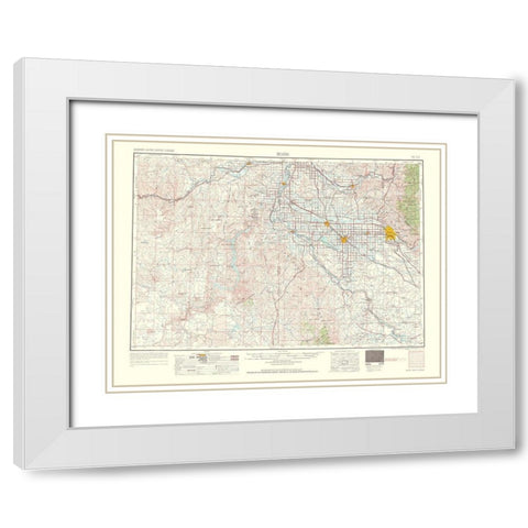 Boise Idaho Oregon Quad - USGS 1962 White Modern Wood Framed Art Print with Double Matting by USGS