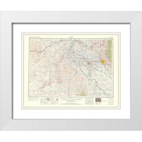 Boise Idaho Oregon Quad - USGS 1962 White Modern Wood Framed Art Print with Double Matting by USGS