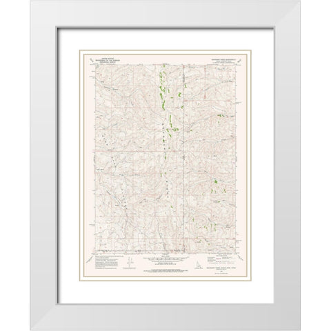 Boundary Ridge Idaho Quad - USGS 1970 White Modern Wood Framed Art Print with Double Matting by USGS