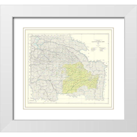 Clearwater National Forest Idaho - USDA 1961 White Modern Wood Framed Art Print with Double Matting by USDA