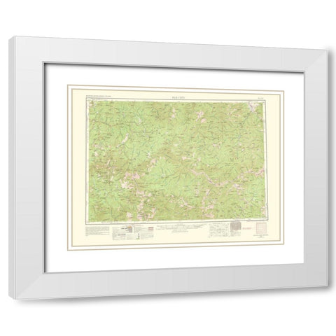 Elk City Idaho Montana Quad - USGS 1963 White Modern Wood Framed Art Print with Double Matting by USGS