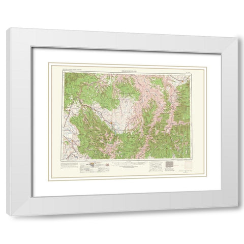 Grangeville Idaho Washington Oregon Quad White Modern Wood Framed Art Print with Double Matting by USGS