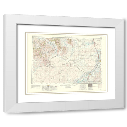 Idaho Falls Idaho Quad - USGS 1963 White Modern Wood Framed Art Print with Double Matting by USGS