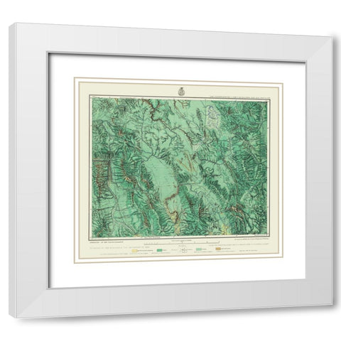 Southeastern Idaho - US Army 1877 White Modern Wood Framed Art Print with Double Matting by US Army