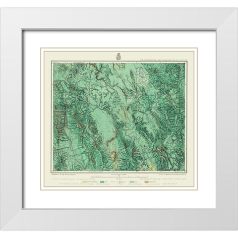 Southeastern Idaho - US Army 1877 White Modern Wood Framed Art Print with Double Matting by US Army