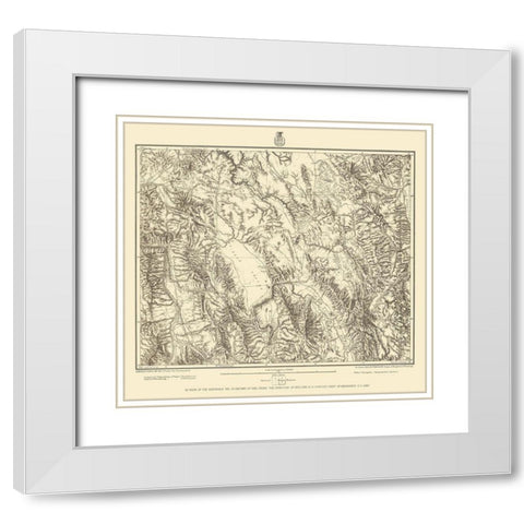 Southeastern Idaho - US Army 1877 White Modern Wood Framed Art Print with Double Matting by US Army