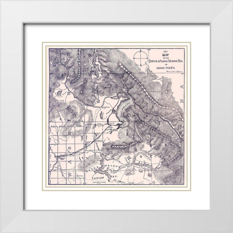 Coeur dAlene Mining Region Idaho Territory White Modern Wood Framed Art Print with Double Matting by Dallam