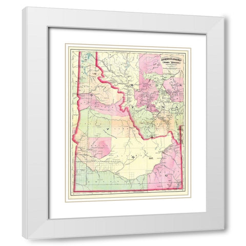 Idaho - 1874 White Modern Wood Framed Art Print with Double Matting by Asher