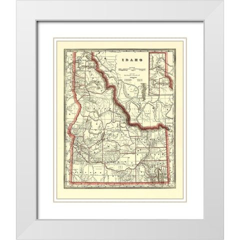 Idaho - Franklin 1896 White Modern Wood Framed Art Print with Double Matting by Franklin
