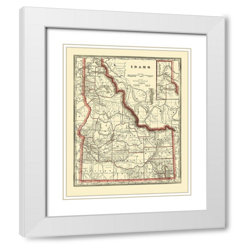 Idaho - Franklin 1896 White Modern Wood Framed Art Print with Double Matting by Franklin