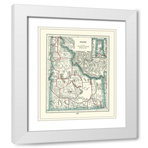 Idaho - Rathbun 1893 White Modern Wood Framed Art Print with Double Matting by Rathbun