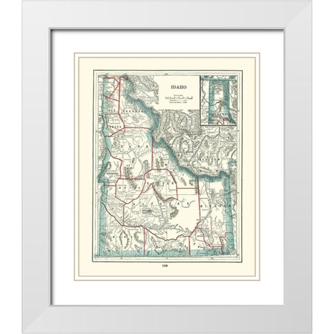 Idaho - Rathbun 1893 White Modern Wood Framed Art Print with Double Matting by Rathbun