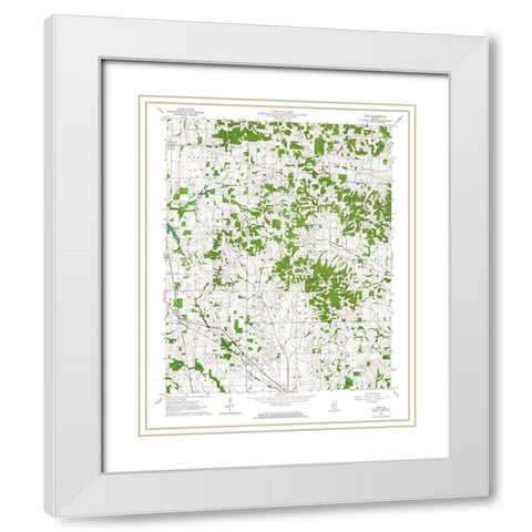 Akin Illinois Quad - USGS 1963 White Modern Wood Framed Art Print with Double Matting by USGS