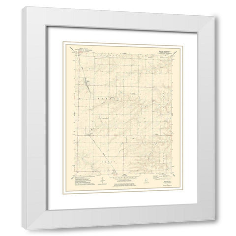 Bently Illinois Quad - USGS 1974 White Modern Wood Framed Art Print with Double Matting by USGS