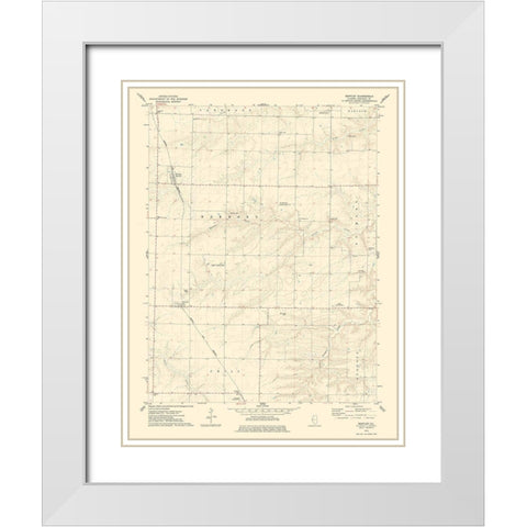 Bently Illinois Quad - USGS 1974 White Modern Wood Framed Art Print with Double Matting by USGS