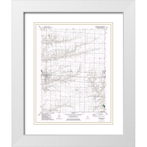 Blandinsville Illinois Quad - USGS 1974 White Modern Wood Framed Art Print with Double Matting by USGS