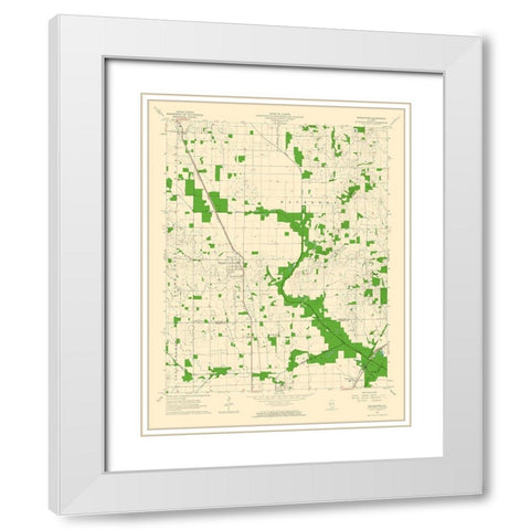 Broughton Illinois Quad - USGS 1963 White Modern Wood Framed Art Print with Double Matting by USGS
