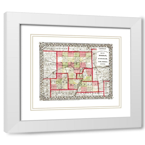 Bureau Putnam Stark Marshall Illinois White Modern Wood Framed Art Print with Double Matting by Campbell