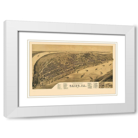 Cairo Illinois - Wellge 1888 White Modern Wood Framed Art Print with Double Matting by Wellge