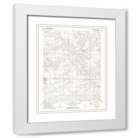 East Carthage Illinois Quad - USGS 1974 White Modern Wood Framed Art Print with Double Matting by USGS