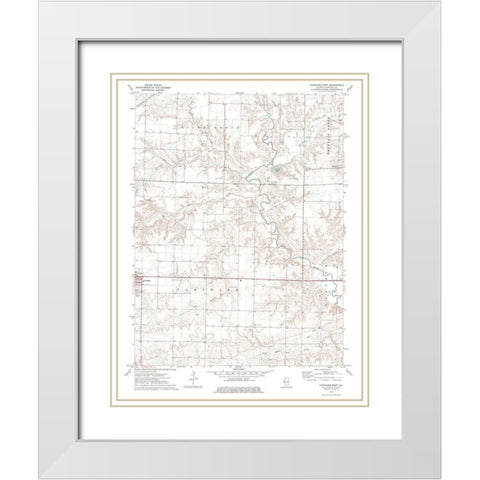 East Carthage Illinois Quad - USGS 1974 White Modern Wood Framed Art Print with Double Matting by USGS
