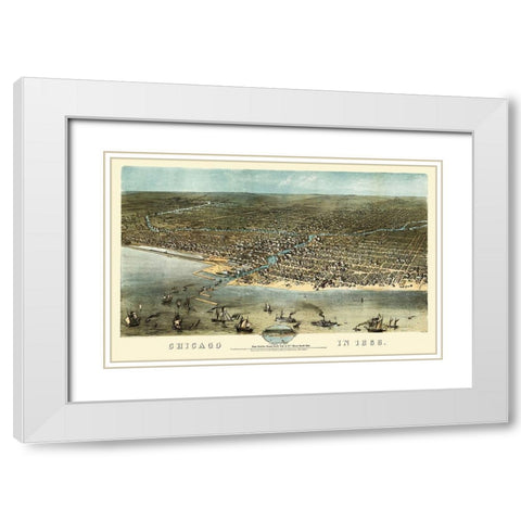 Chicago Illinois - Ruger 1868 White Modern Wood Framed Art Print with Double Matting by Ruger