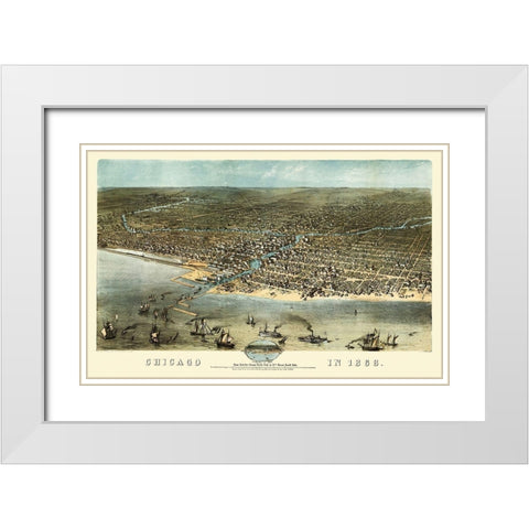 Chicago Illinois - Ruger 1868 White Modern Wood Framed Art Print with Double Matting by Ruger
