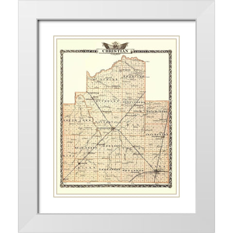Christian Illinois - Warner 1876 White Modern Wood Framed Art Print with Double Matting by Warner
