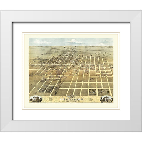 Champaign Illinois - Ruger 1869 White Modern Wood Framed Art Print with Double Matting by Ruger