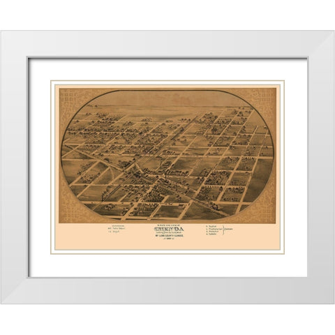 Chenoa Illinois - Ruger 1869 White Modern Wood Framed Art Print with Double Matting by Ruger