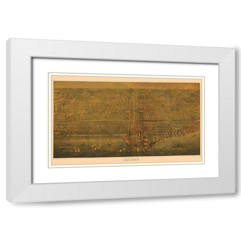 Chicago Illinois - Braunhold 1857 White Modern Wood Framed Art Print with Double Matting by Braunhold