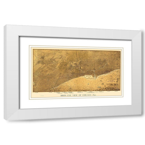 Chicago Illinois - Roy 1892 White Modern Wood Framed Art Print with Double Matting by Roy