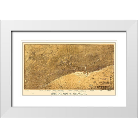 Chicago Illinois - Roy 1892 White Modern Wood Framed Art Print with Double Matting by Roy