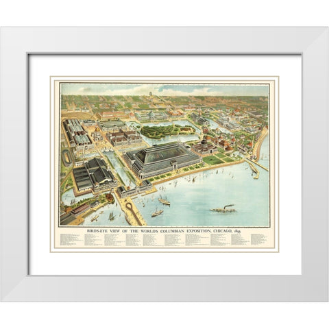 Columbian Exposition Chicago Illinois White Modern Wood Framed Art Print with Double Matting by Rand McNally