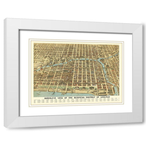 Chicago Illinois - Poole 1898 White Modern Wood Framed Art Print with Double Matting by Poole