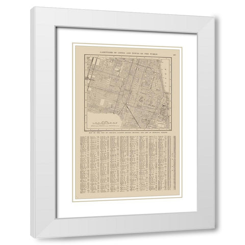 Chicago  Illinois - Reynold 1921 White Modern Wood Framed Art Print with Double Matting by Reynold