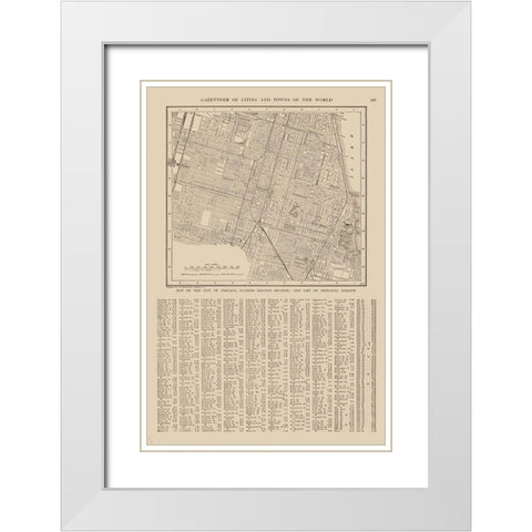 Chicago  Illinois - Reynold 1921 White Modern Wood Framed Art Print with Double Matting by Reynold