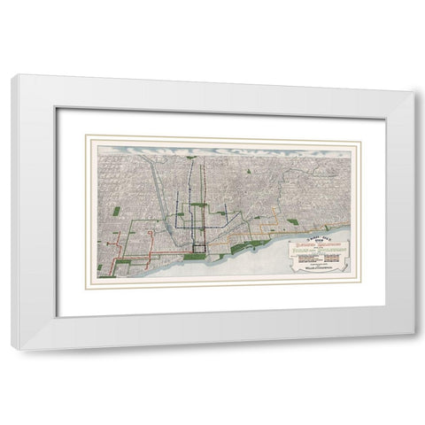Chicago Elevated Railroad Illinois - Champion 1908  White Modern Wood Framed Art Print with Double Matting by Champion
