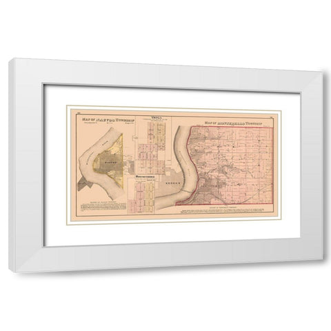 Nauvoo, Tioga, Breckenridge, Montebello Illinois White Modern Wood Framed Art Print with Double Matting by Andreas