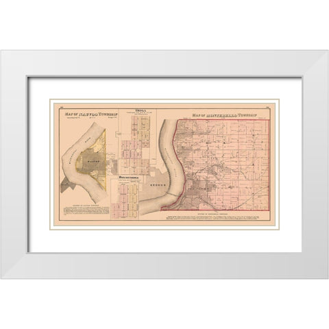 Nauvoo, Tioga, Breckenridge, Montebello Illinois White Modern Wood Framed Art Print with Double Matting by Andreas