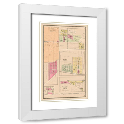 Downers Grove Tioga Belmont Ontarioville Illinois White Modern Wood Framed Art Print with Double Matting by Middle - West Publishing Co.